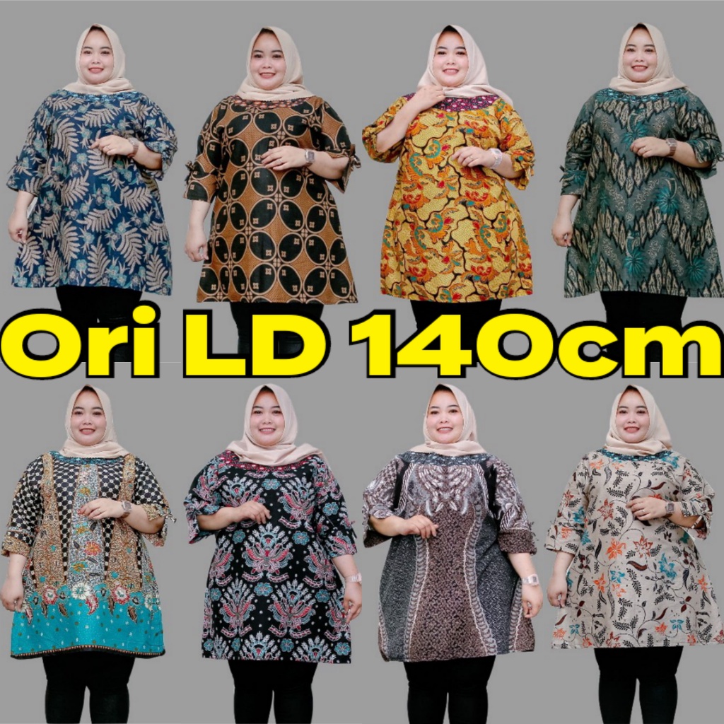 Jual Tunik Couple Batik Jumbo Ld 140 Bahan Kain Batik Halus Motif ...