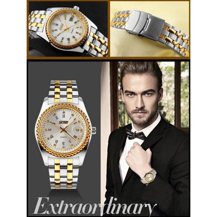 Jual Jam Tangan Pria Analog SKMEI 9098 Silver Dail Water Resistant 30M Shopee Indonesia