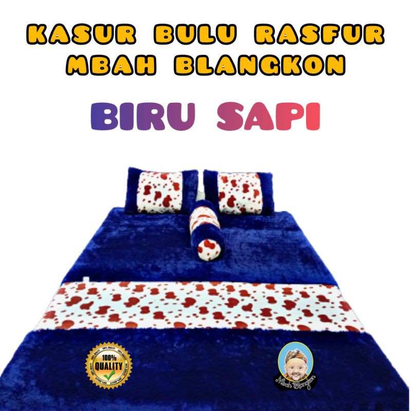 Jual KASUR BULU RASFUR MBAH BLANGKON UK.180X120X6CM TEBAL EMPUK BIRU ...