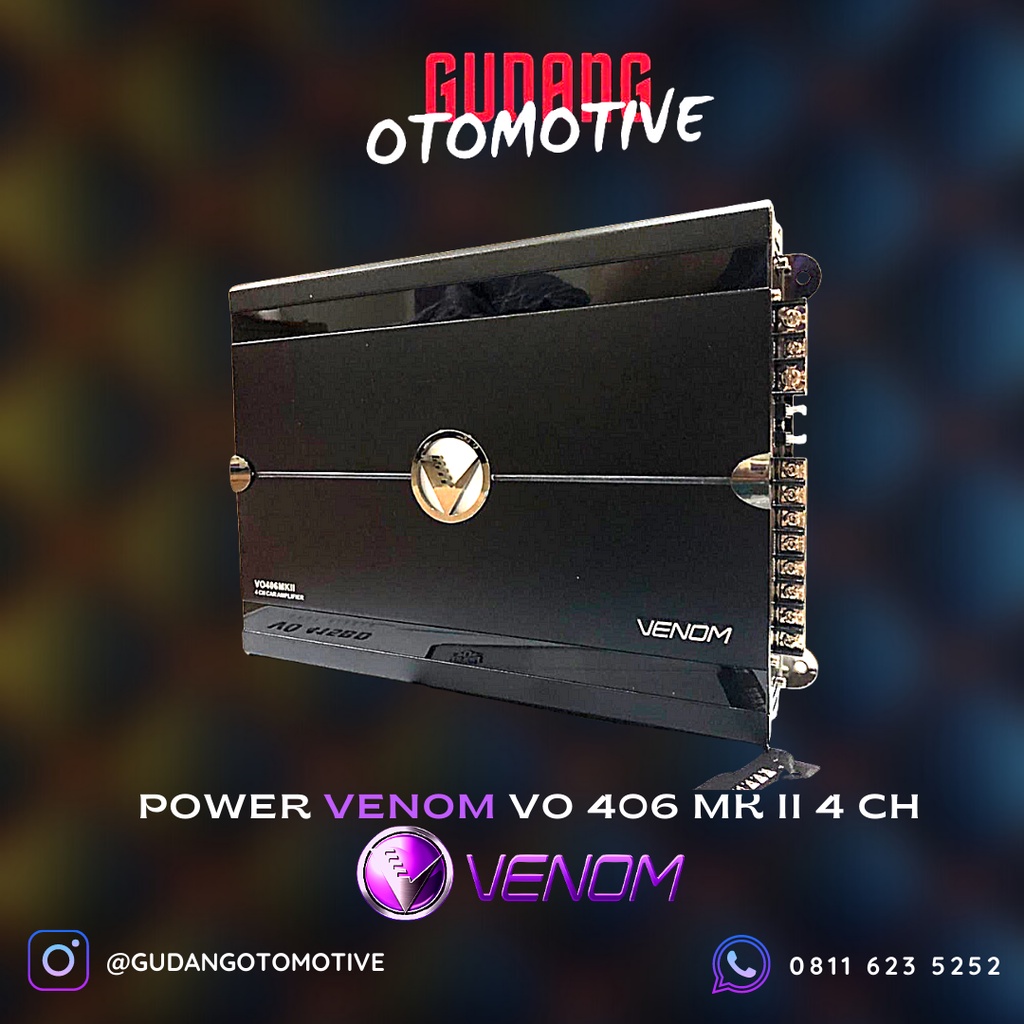 Jual POWER AMPLIFIER VENOM VO 406 MKII 4 CHANNEL ORIGINAL POWER MOBIL ...