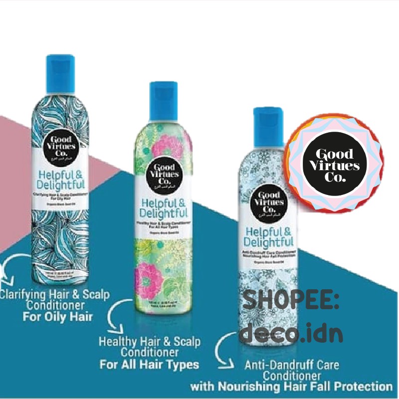 Jual Good Virtues Co. Conditioner Anti Dandruff / Oily / All Hair Type