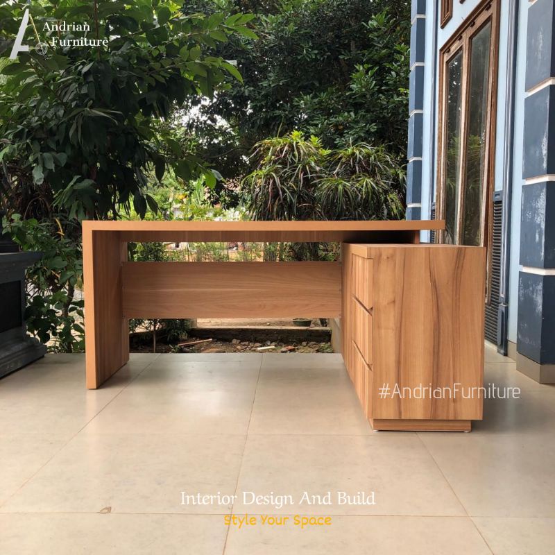 Jual CUSTOM | Meja Receptionist / Kasir Minimalis HPL - Office Desk ...