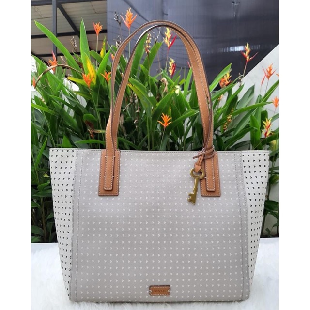 Jual Fossil Emma Tote Grey Heart Shopee Indonesia