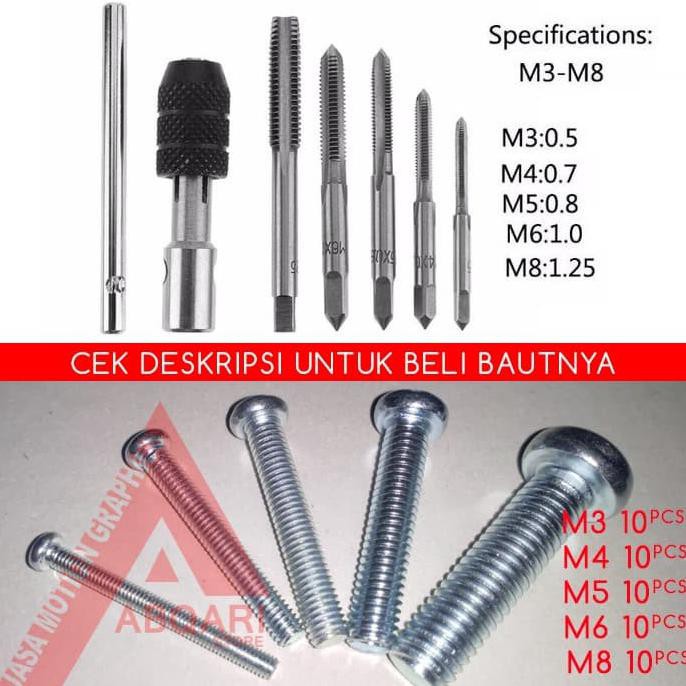 Jual Hand Tap Drill Bit / Mata Bor Pembuat Ulir Drat Baut Sekrup ...