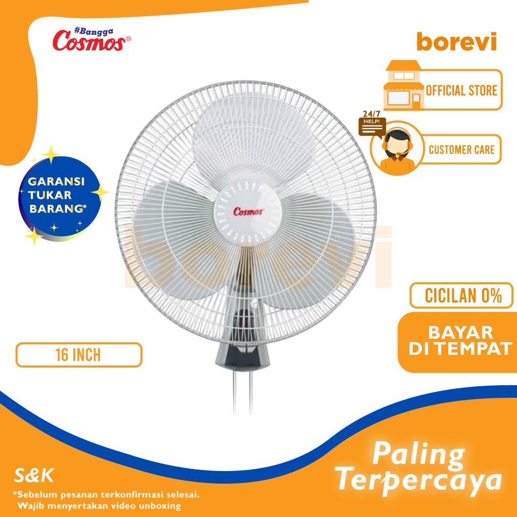 Jual KIPAS ANGIN DINDING COSMOS 16 WFC 16 INCH / WALL FAN 16 INCI 16WFC ...
