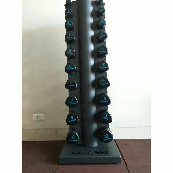 Jual 1 Set Dumbbell Studio Livepro 1-10Kg + Rack Dumbbell Ironbull ...