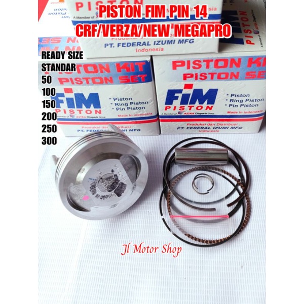 Jual SEHER PISTON FIM CRF150 CRF 150 L VERZA NEW MEGAPRO CRF150L PIN 14 UKURAN STANDAR 50