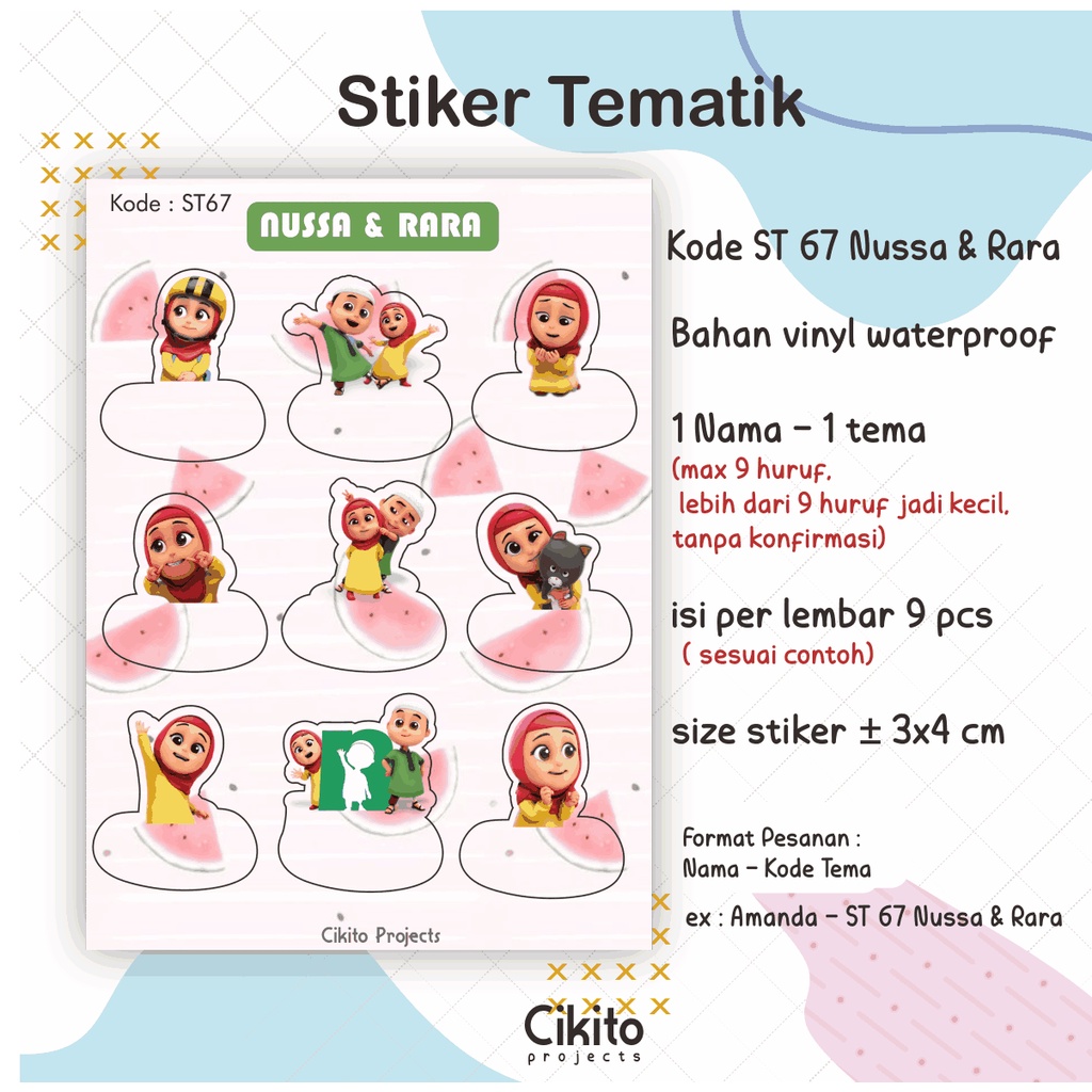 Jual LABEL NAMA STIKER TEMATIK Barebears, Frozen, Ufufy, Gudetama, Pig ...