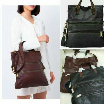 Ready Fossil Explorer Foldover Tote Espresso Black original