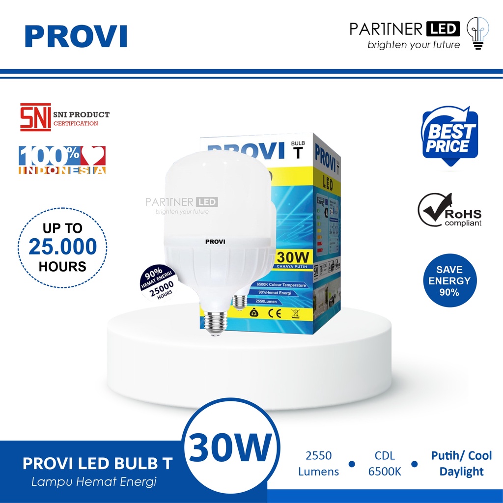 Jual Provi Lampu Led Bohlam Bolam Bulb T Watt Led Hemat Energi W