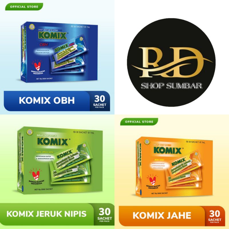 Jual Komix Obh Jahe Jeruk Nipis 1 Box Isi 30 Sachet Halal