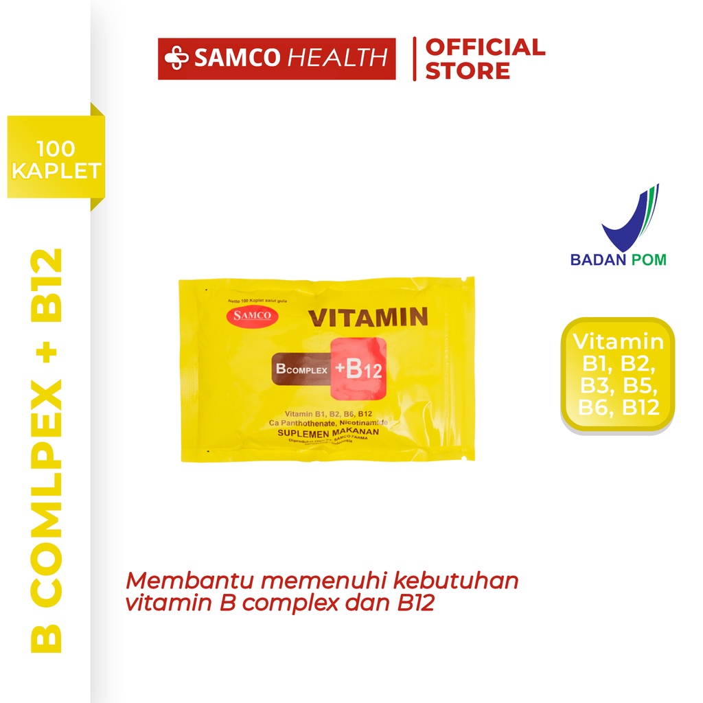 Jual Samco B Complex + B12 Kantong | 100 Kapsul | Suplemen Vitamin B ...