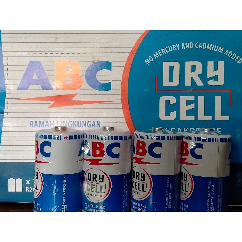 Jual Baterai Abc Besar R20s Iec Um 1 D 1 5v Shopee Indonesia