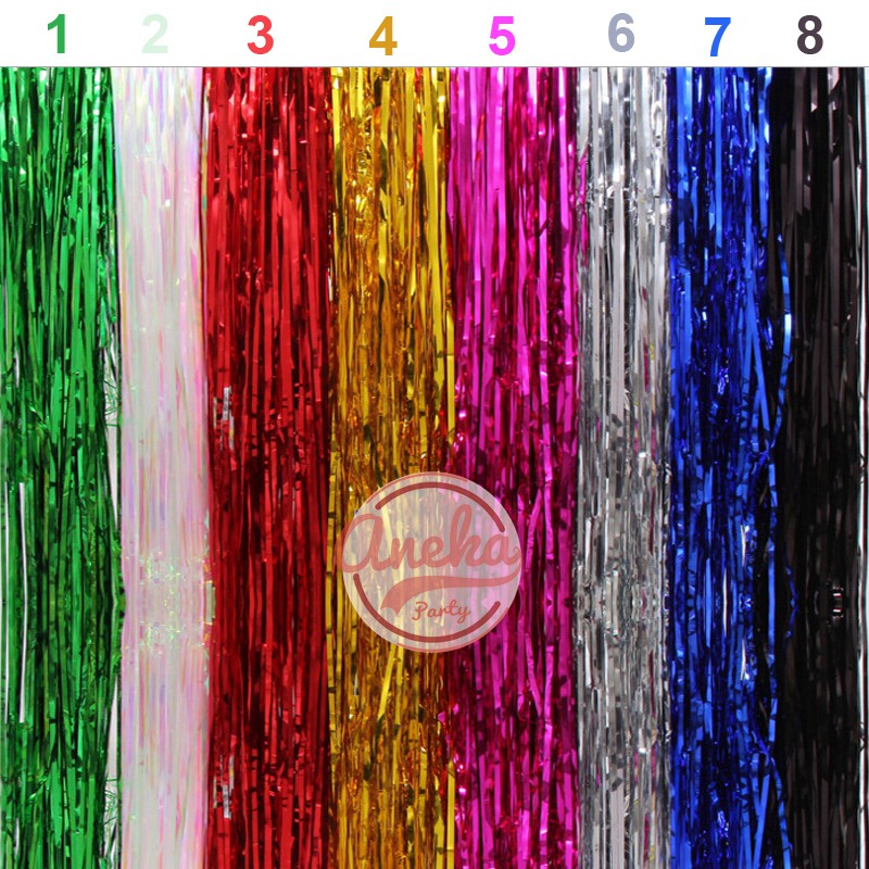 tirai foil pesta / backdrop foil / foil fringe curtain / background foil / tirai foil rumbai rumbai