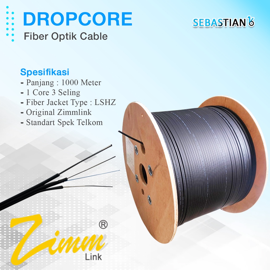 Jual Dropcore 1core 1000mtr Kabel Fiber Optik Drop Wire Drop Cable 3 ...