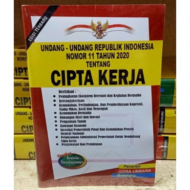 Jual Buku UU RI Nomor 11 Tahun 2020 Tentang Cipta Kerja | Shopee Indonesia