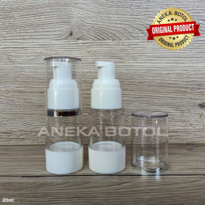 Jual BOTOL LOTION AIRLESS 20 ML PUTIH ACRYLIC / BOTOL IMPORT MURAH ...