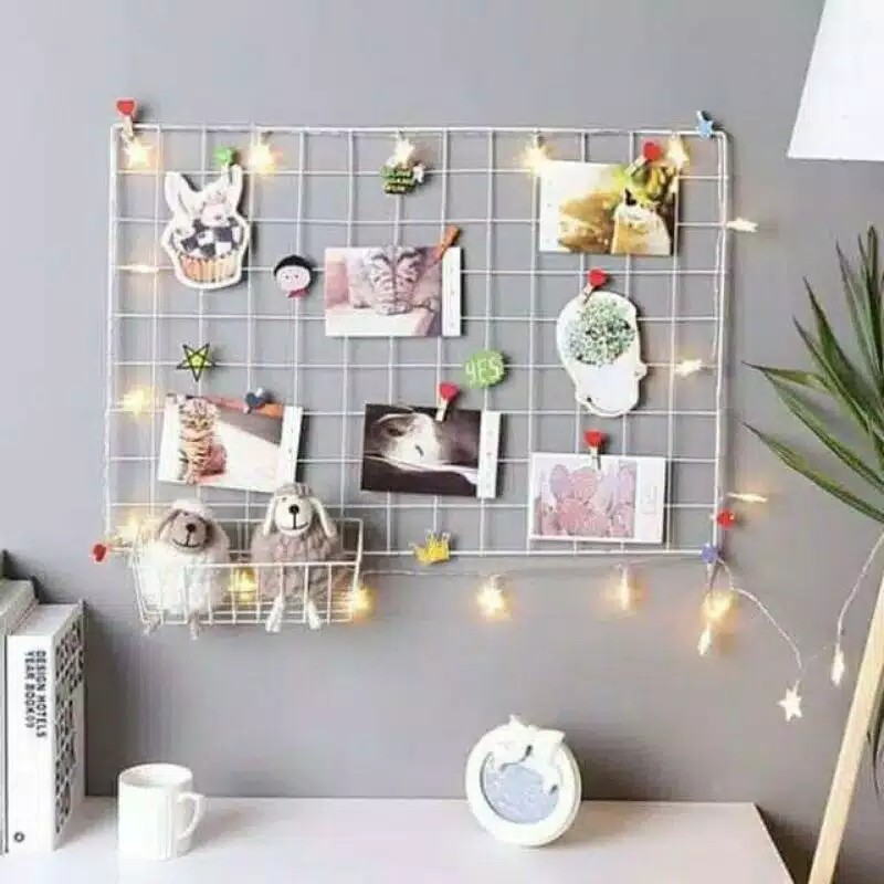 Jual MHD Grid Wall Multifungsi Hiasan Dinding Besi untuk Memo, note ...