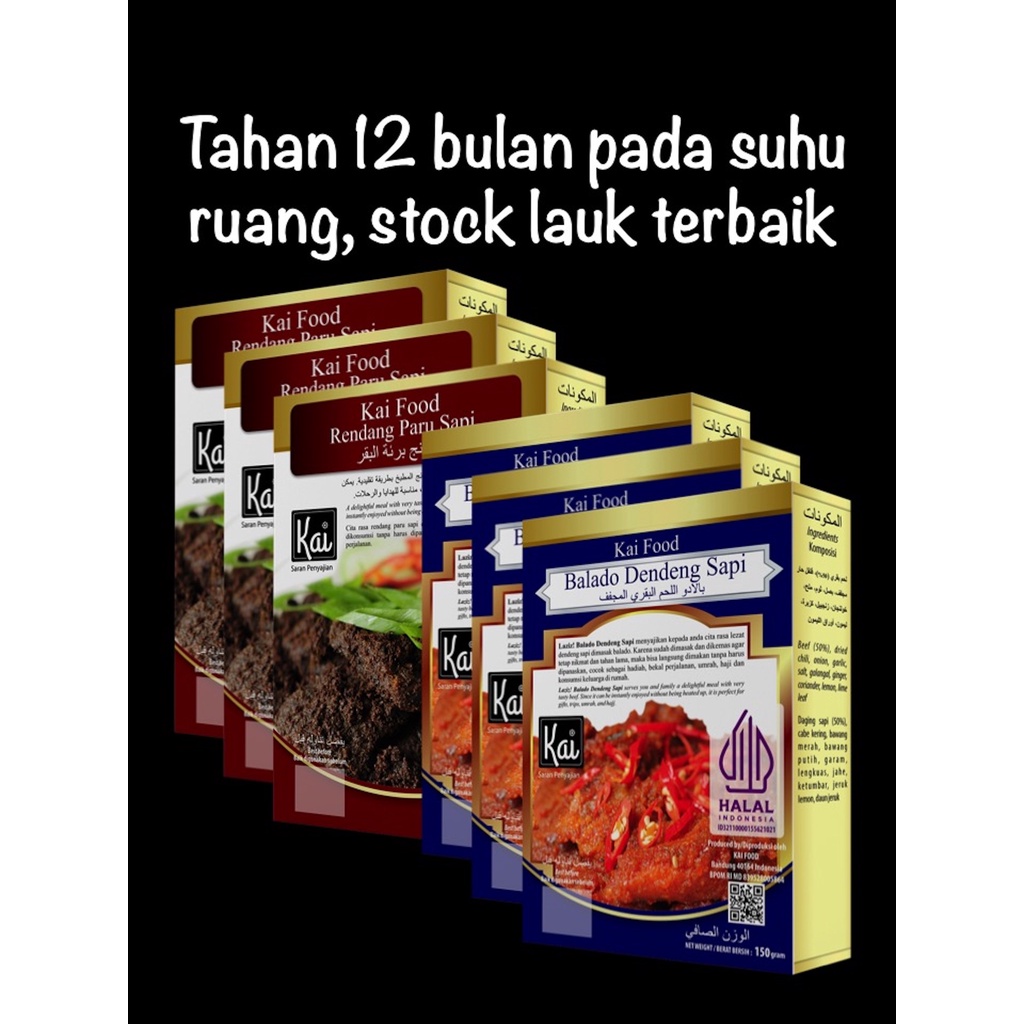 Jual Paket Hemat 3 BALADO DENDENG SAPI 3 RENDANG PARU SAPI Kai Food ...