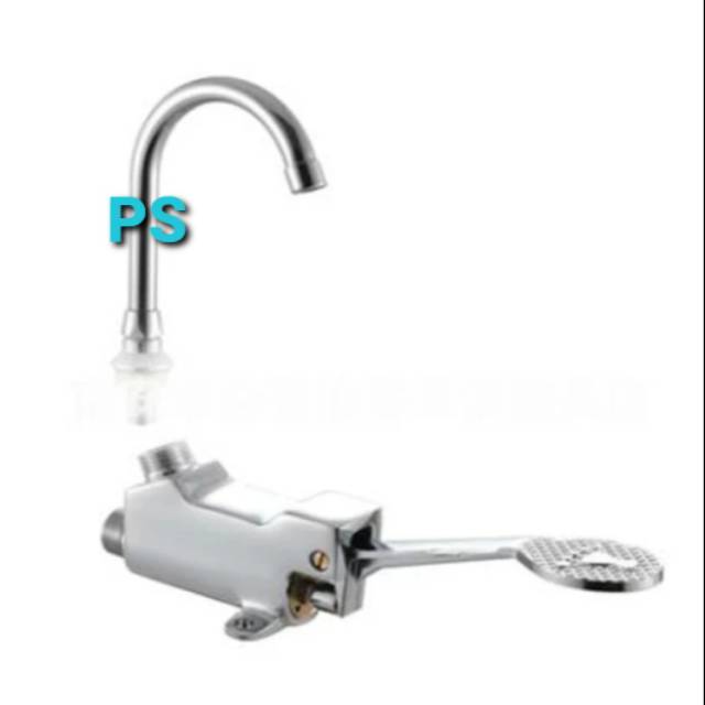 Jual Kran Whastafel Injek Kran Medis Injak - Foot Pedal Basin Mixer ...
