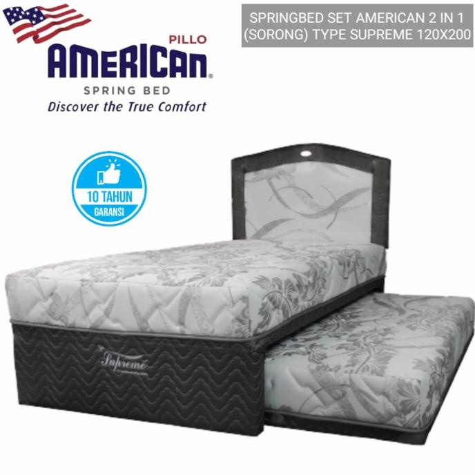 Jual $+$+$+$+] springbed set lengkap 2 in 1 merk american type supreme ...