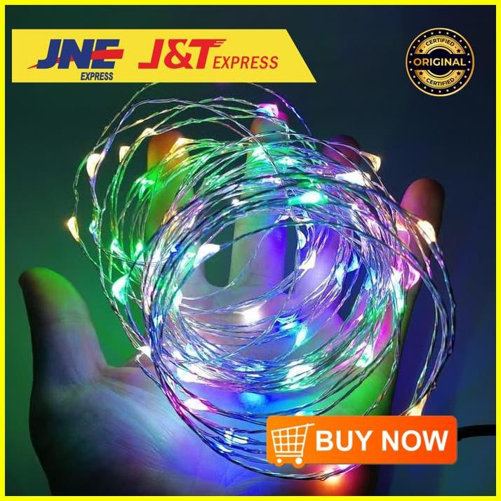 Jual lampu hias natal kawat warna warni indoor outdoor waterproof