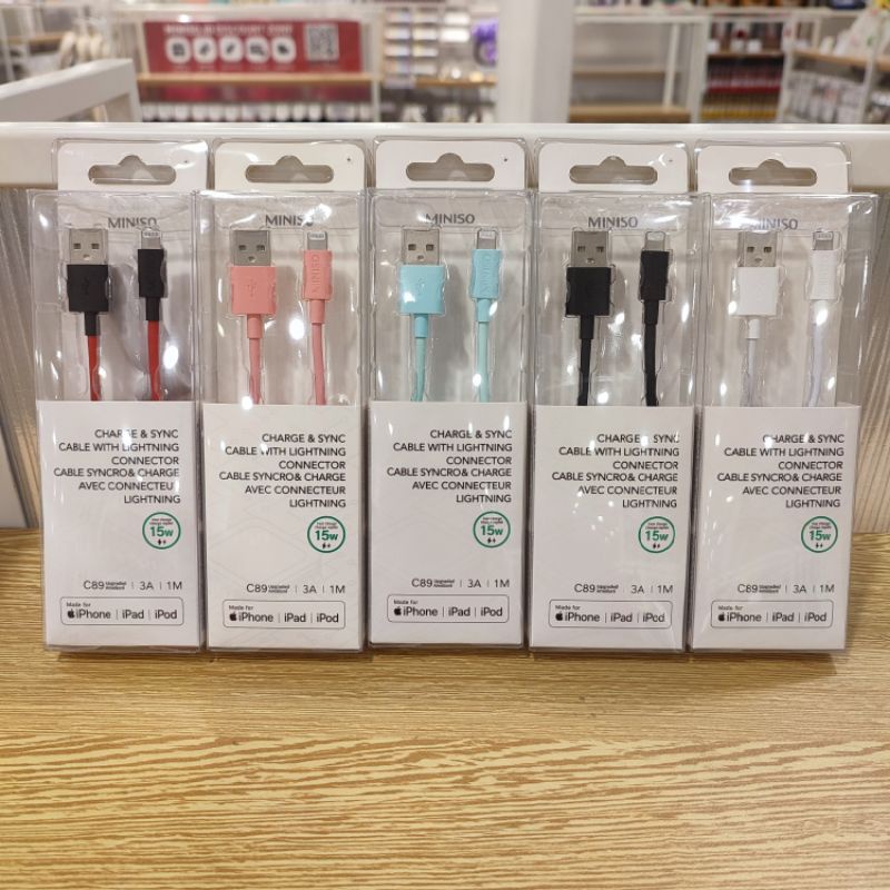 Jual Miniso Cable With Lightning Connector Kabel iphone Charger 15W Shopee Indonesia