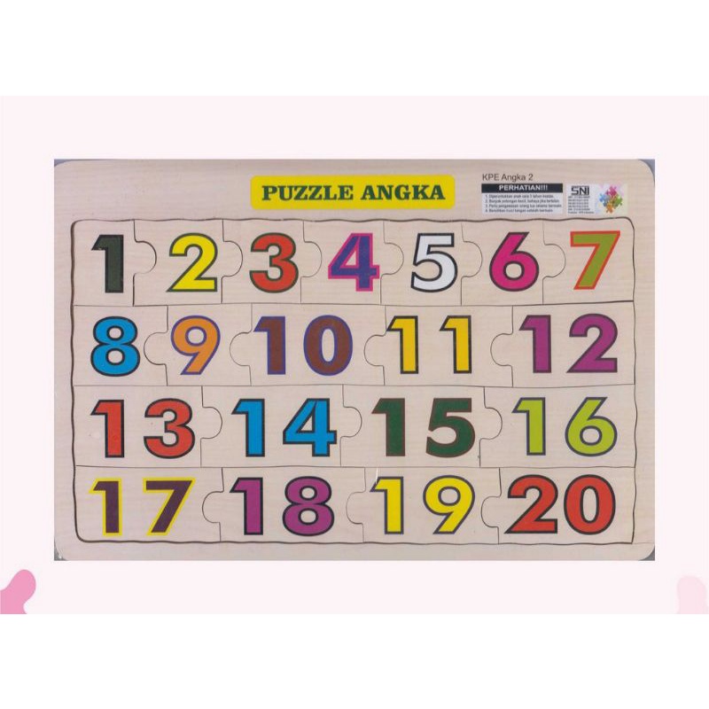Jual APE/ MAINAN EDUKASI -PUZZLE ANGKA 1-20 , MAINAN KAYU ANAK PAUD ...