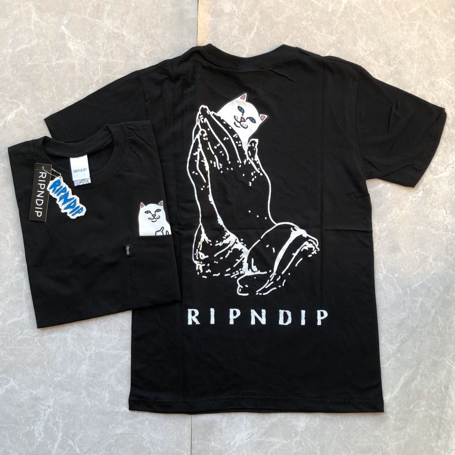 Jual Ripndip Lord Nermal Pocket Tshirt / Praying Hand Nermal - ORI 