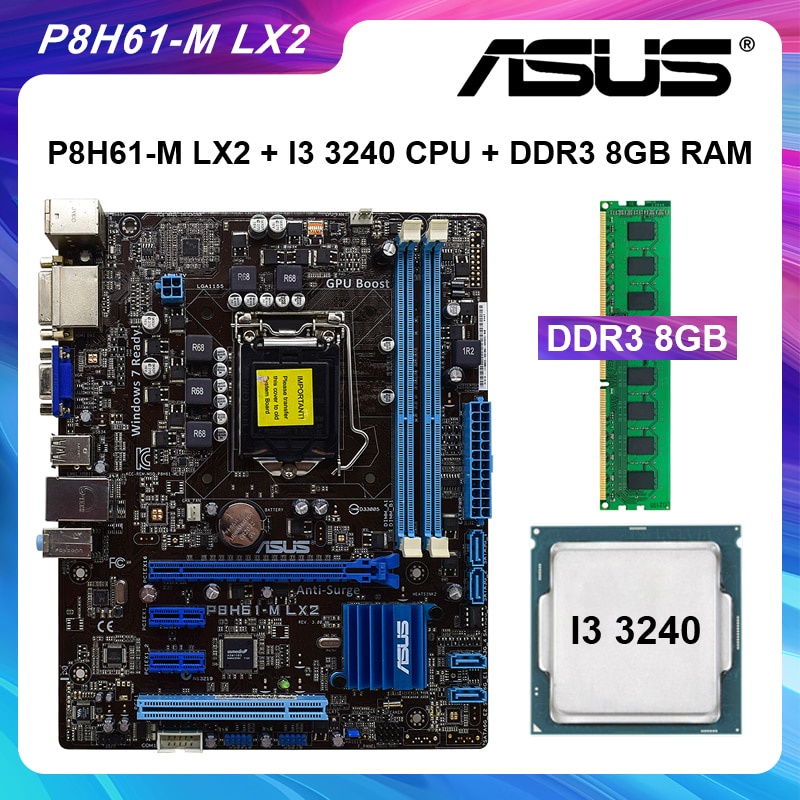 Jual PREORDER ASUS P8H61-M LX2 Motherboard 1155 With I3 3240 CPU ...