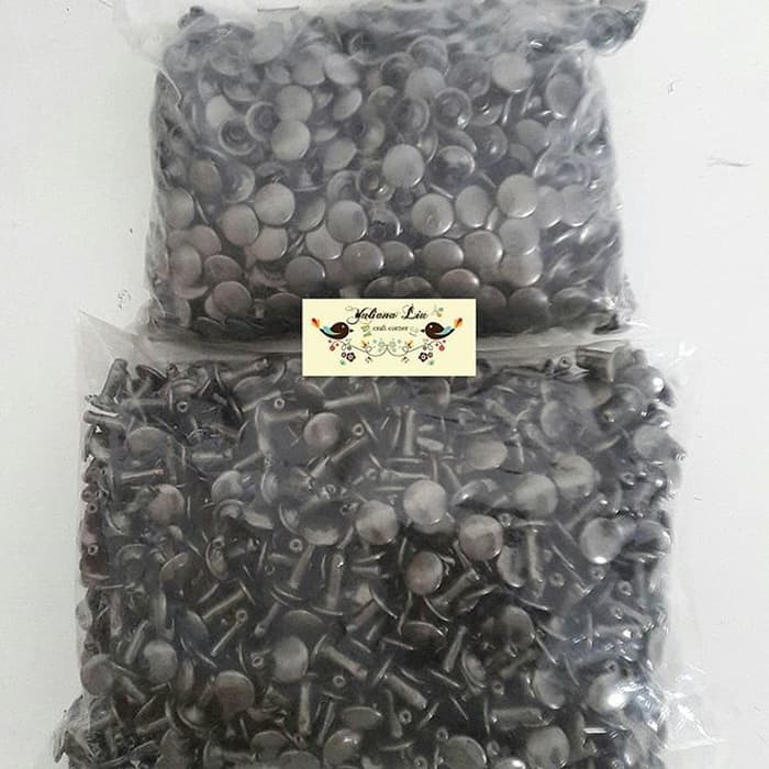Jual Paku Rivet Black Nikel 8mm x 7mm Centang Tas Dompet Lanyard ...