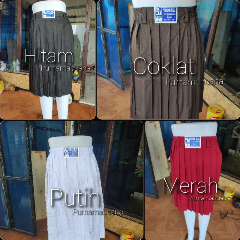 Jual seragam sekolah rok rempel pendek SD / plisket pendek | Shopee ...
