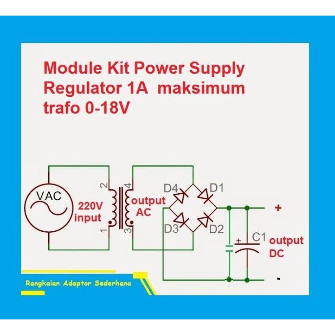 Jual Module Kit Power Supply Regulator 1A Maksimum Trafo 0-18V Nivic00 ...