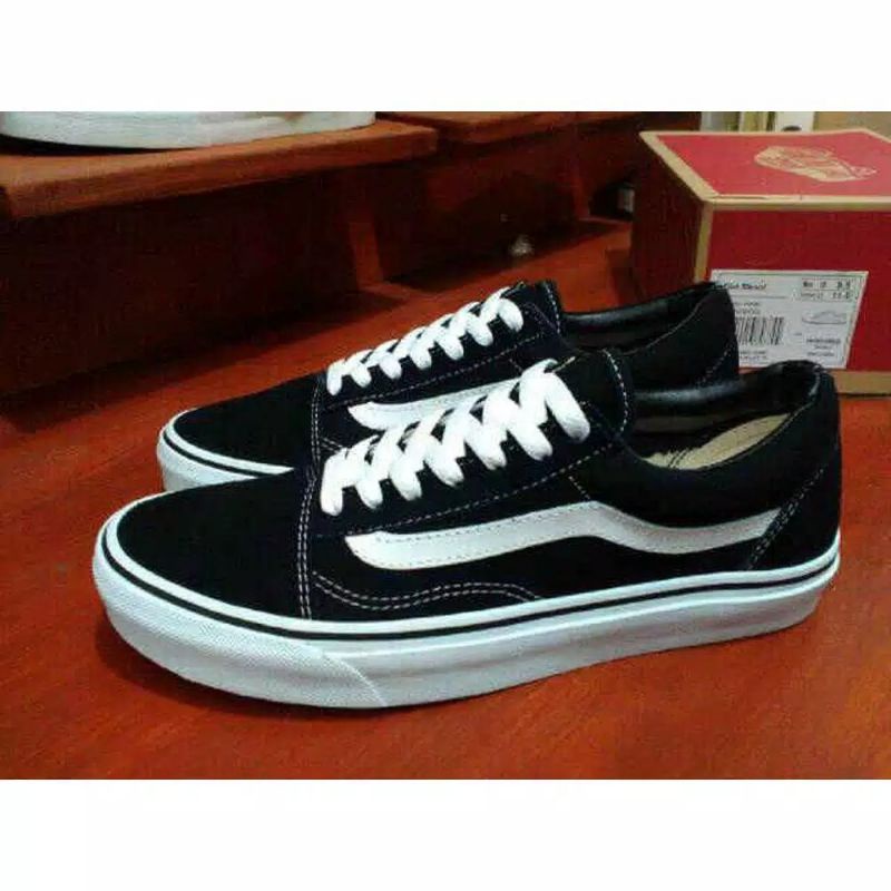 Jual Sepatu Vans Old Skoll Black White Premium Quality | Shopee Indonesia