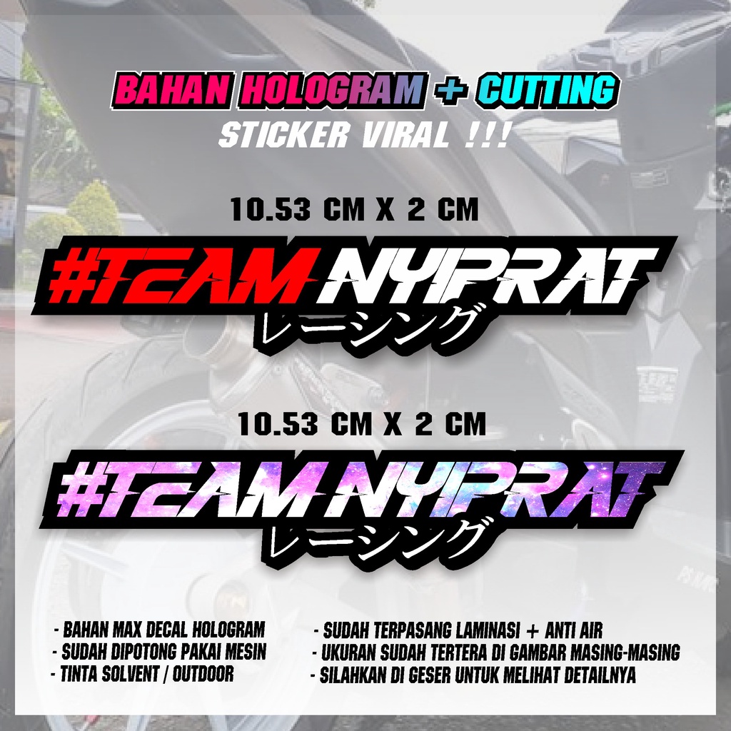 Jual sticker team nyiprat terbaru / team nyiprat cutting / sticker