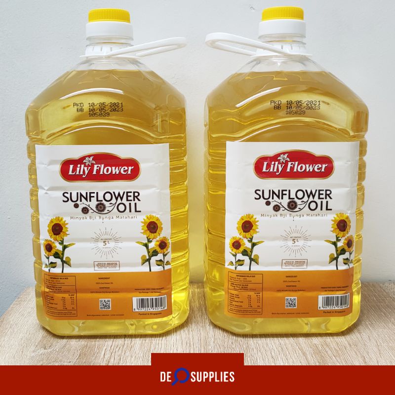 Lily Flower Minyak Sunflower Oil 5L - Sun Flower Bunga Matahari 5 L