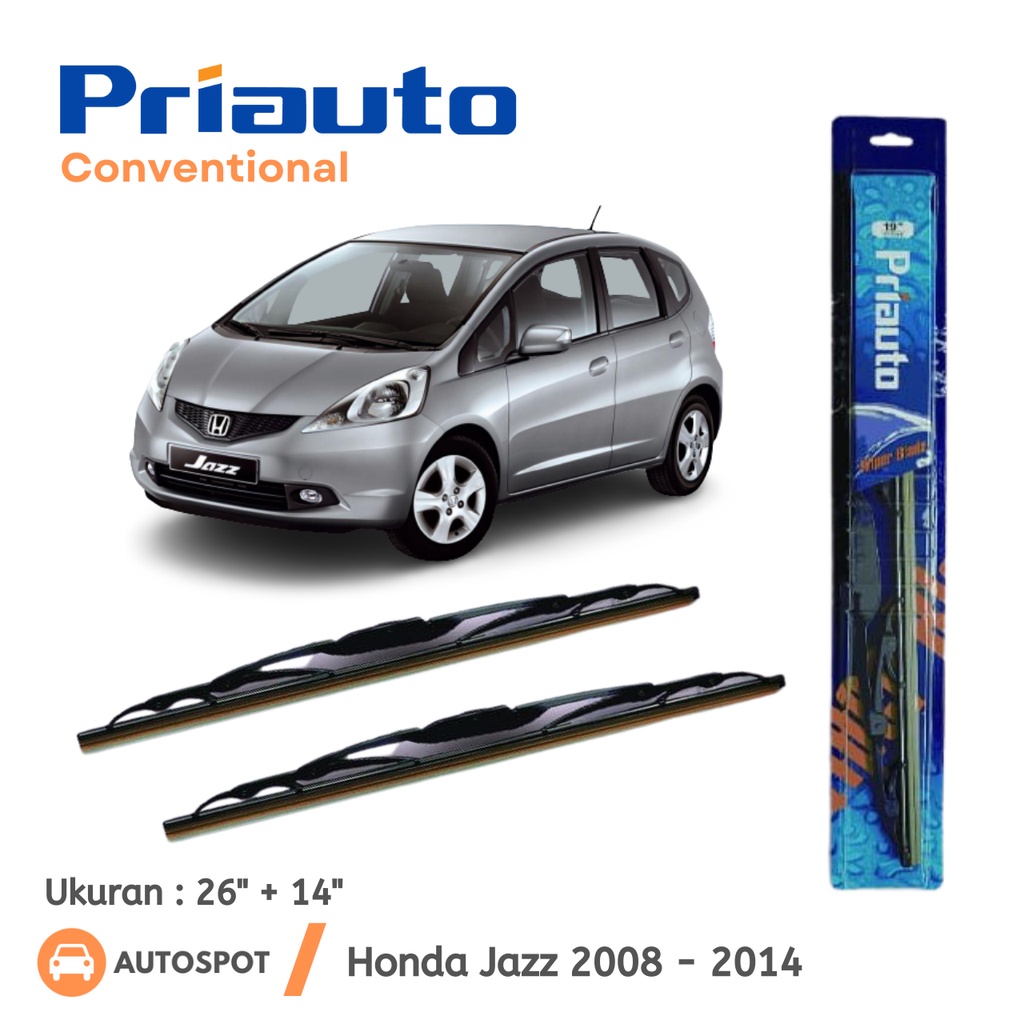 Jual Wiper Priauto Conventional Blade Honda Jazz 2008 2014 ( 26" + 14