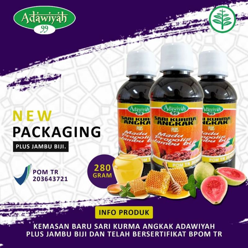 Jual Sari Kurma Madu Angkak Adawiyah Plus Propolis Jambu Biji Daun Ubi