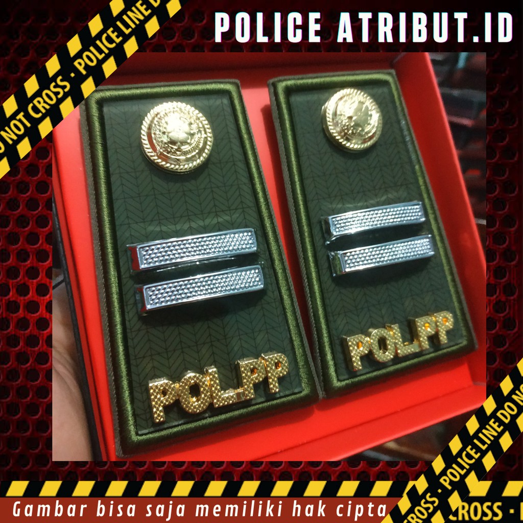 Jual Pangkat SATPOL PP PDH 2A 2B 2C 2D mika kilap glosy Lis hijau ...