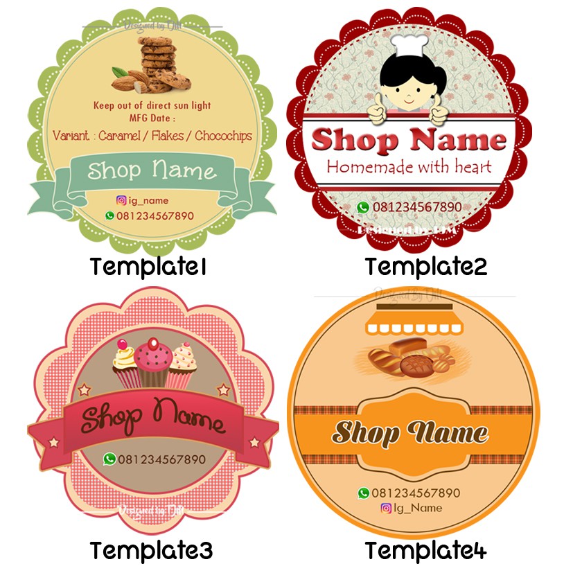 Jual Jasa Design pilih Template, BELUM CETAK, Desain stiker custom