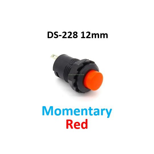 Jual DS-228 12mm Red Momentary Push Button Round Switch Self Return ...