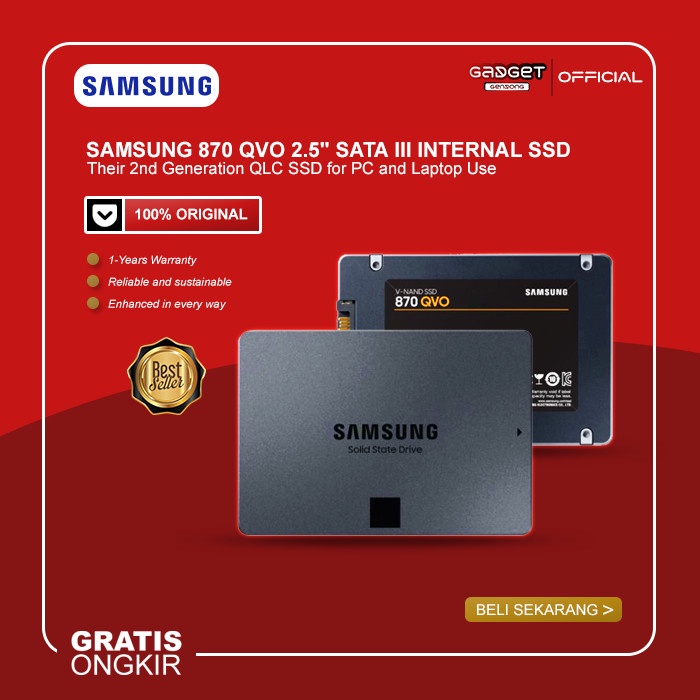 Jual Samsung SSD 870 QVO Sata III Internal SSD 250GB/500GB