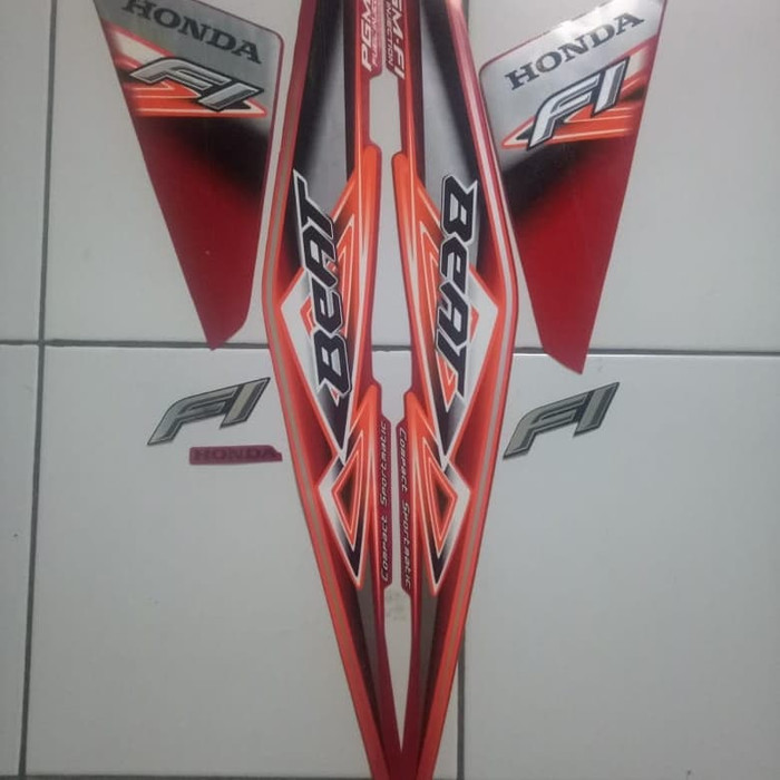 Jual stiker striping honda beat fi 110 2013 merah | Shopee Indonesia