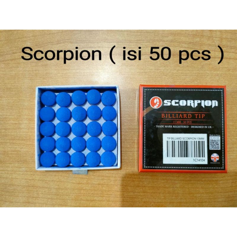 Jual Scorpion master tip cue tip ujung stick billiard isi 50 pcs ...