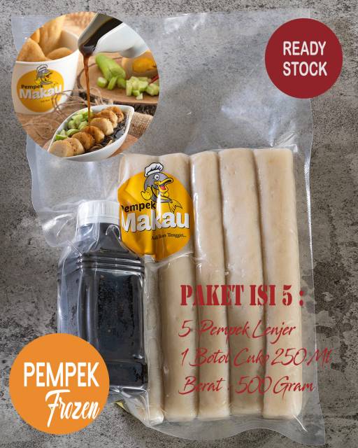 Jual Pempek Lenjer (Paket frozen isi 5 Lenjer) Free Cuko khas Palembang ...