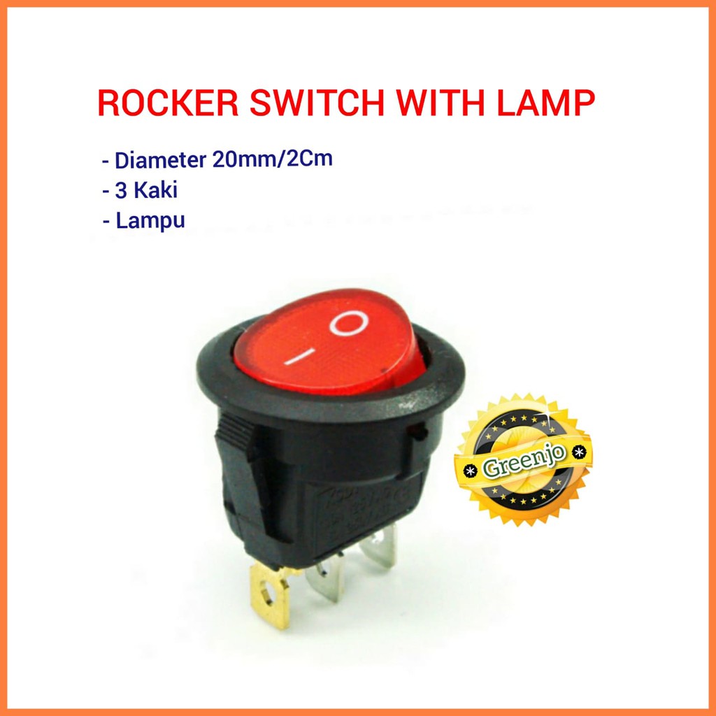 Jual Saklar Switch On Off Bulat Pin Kaki Lampu Rocker On Off