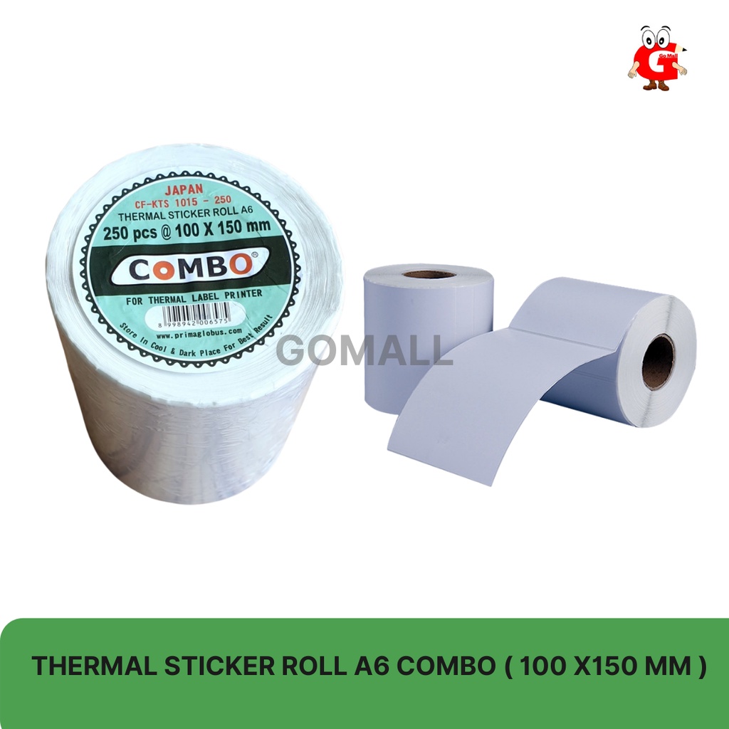 Jual Kertas Thermal Sticker A6 100x150 Mm Kertas Barcode 250 Pcs