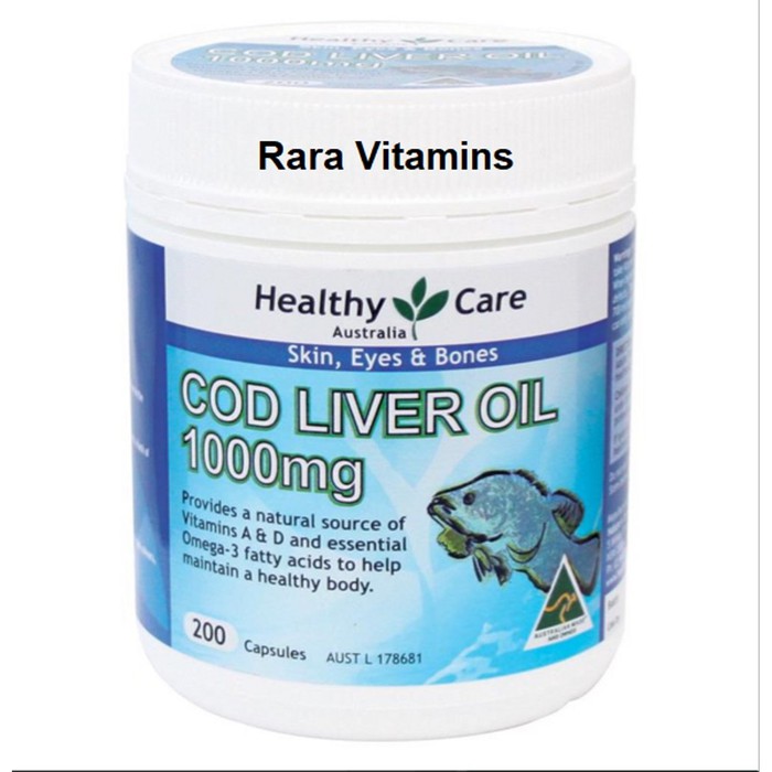 Jual Healthy Care Cod Liver Oil 1000mg Isi 200 Kapsul Minyak Ikan Cod