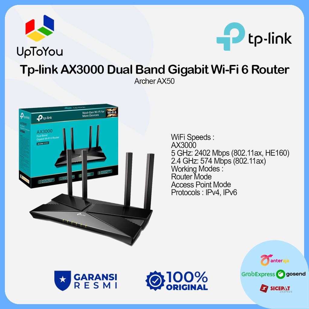 Jual Tp Link Archer Ax50 Ax3000 Dual Band Gigabit Wi Fi 6 Router Shopee Indonesia 1897