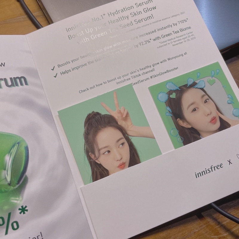 Jual WONYOUNG X INNISFREE PC PHOTOCARD FULLSET SET B IVE GREEN TEA SEED SERUM YUJIN LIZ GAEUL